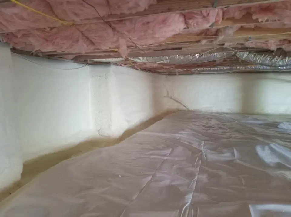 Crawl space encapsulation with closed-cell spray foam for Roof Waterproofing in East Troy