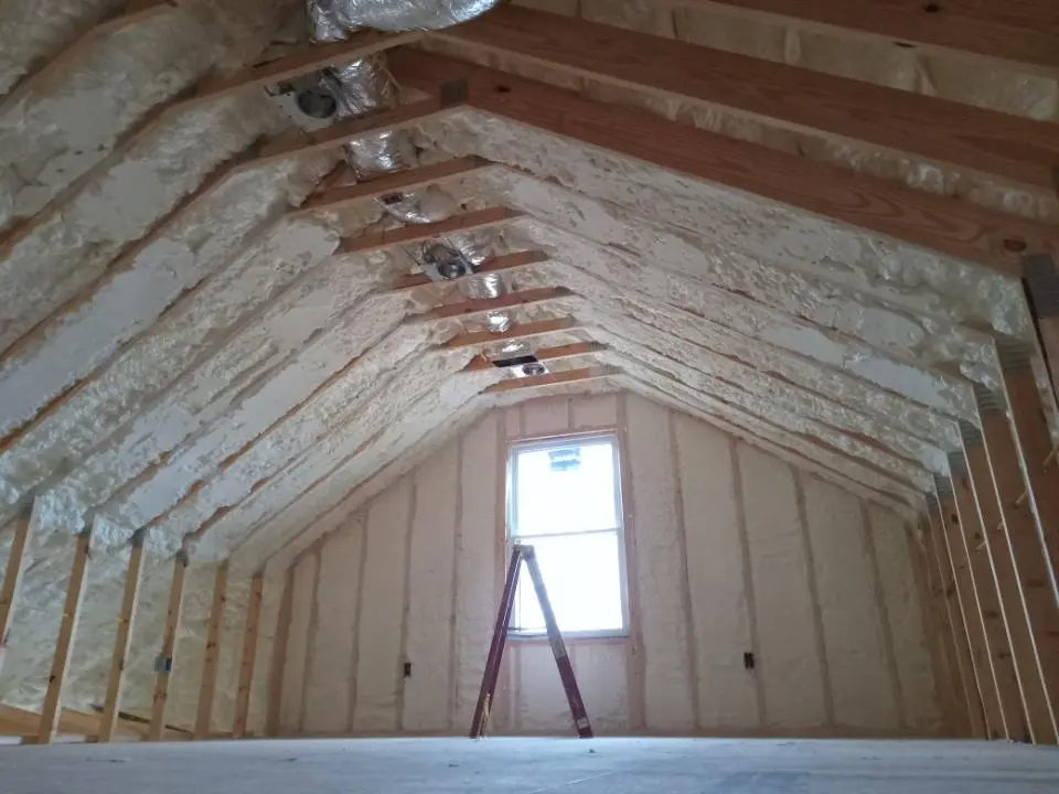 Spray foam roofing application for Crawl Space Insulation project in East Troy